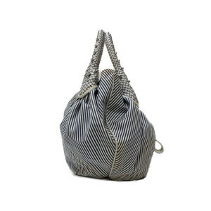 Fendi Navy Spy Bag Handbag White Blue Canvas Tote Hickory Leather